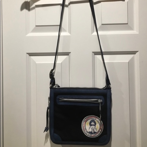 Brighton Limited Edition Patent Leather Black/Blue Bag - Picture 2 of 13
